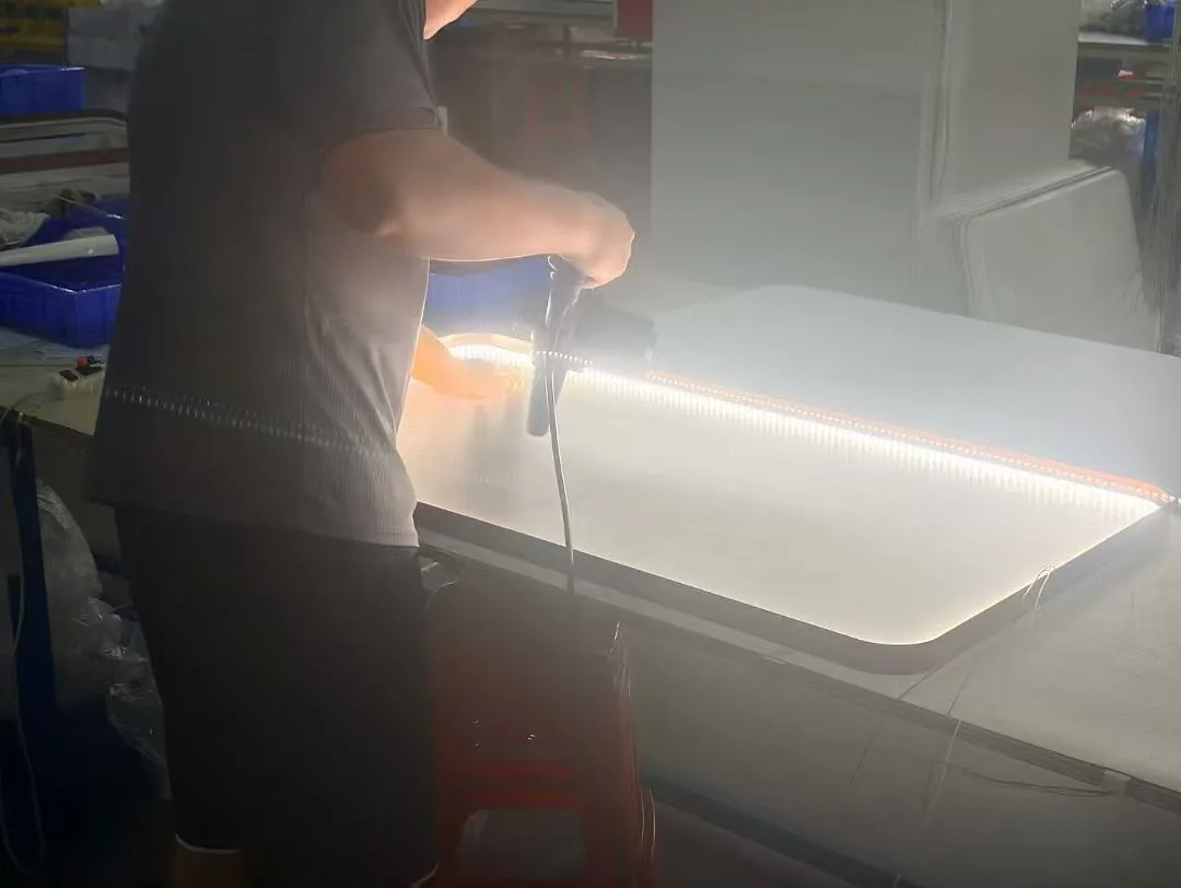 Lighting product assembly and light-on checking process