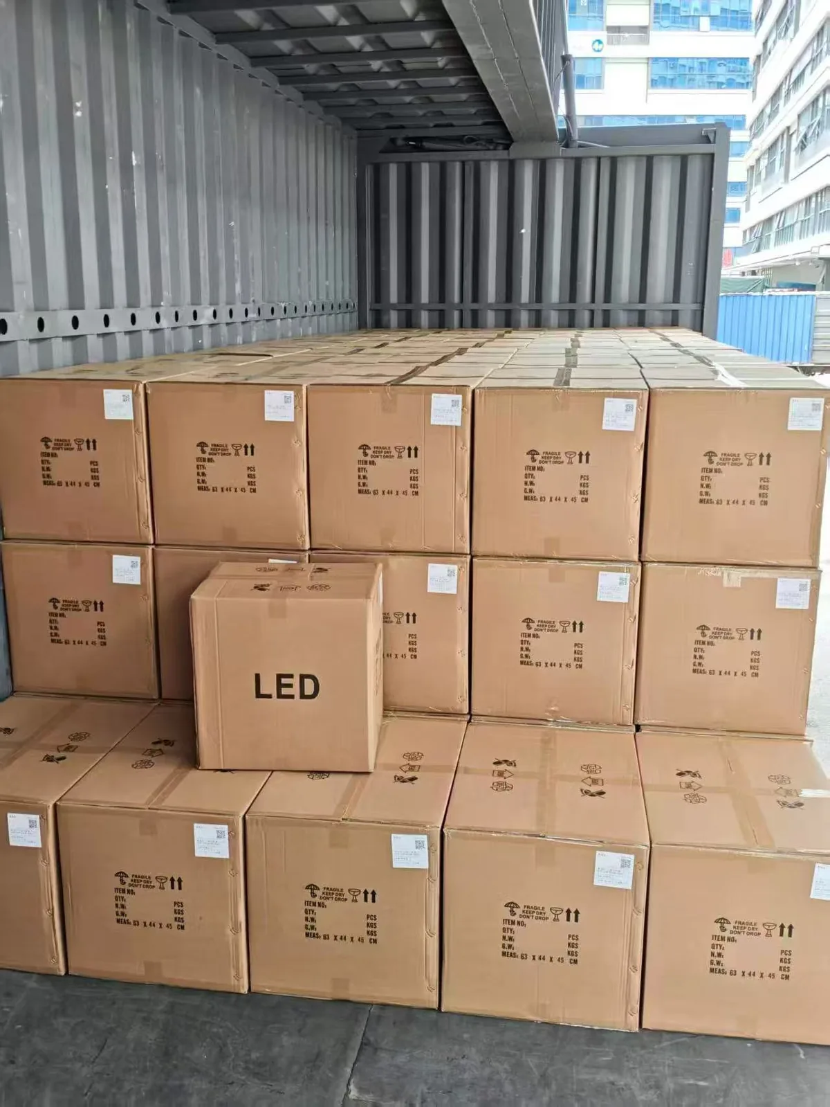 Export cartons prepared for Growcean Lighting B2B lighting orders